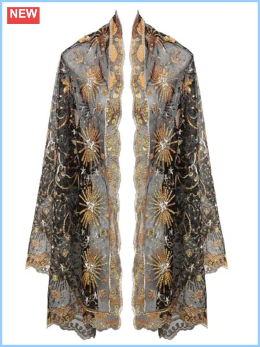 1920s Sequin Embroidered Shawl Wrap for Women Evening Halloween